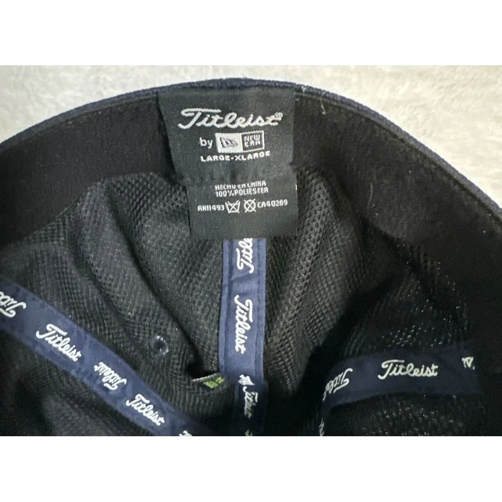 New‎ Era Titleist Golf  Mesh Flex Fitted L/XL Hat Cap Blue Company Logo